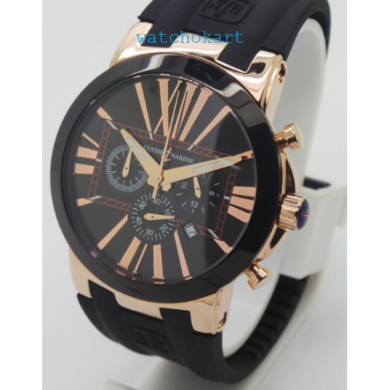 Ulysse Nardin Executive CHRONOGRAPH Black Rubber Strap Watch