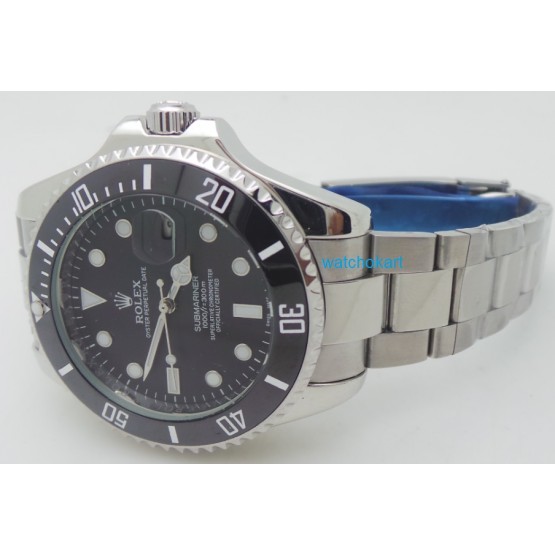  Rolex Submariner Black Dial Steel Bracelet Mens Watch