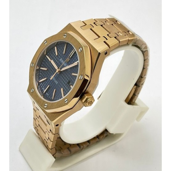 Audemars Piguet Royal Oak Rose Gold BLUE Swiss  Automatic Watch