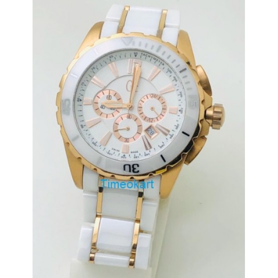 G C Sport Class Chronograph White Ceramic Men's Watch