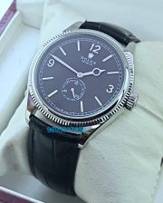 Rolex Cellini Black Leather Strap Swiss Automatic Watch