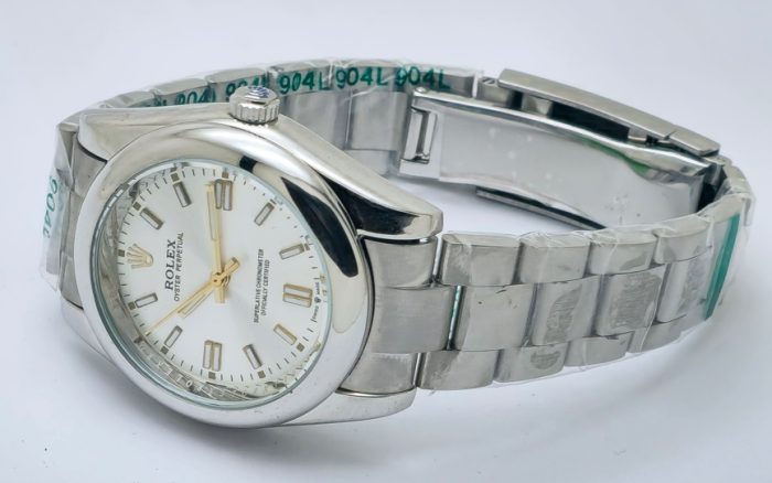 Rolex Oyster Perpetual White Steel Swiss Automatic Watch - Image 5