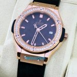 Hublot Classic Fusion Diamond Black Rubber Strap Ladies Watch