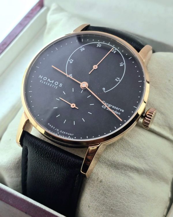 Nomos Glashutte LAMBDA Gangreserve 84 Stunden Steel Power Reserve Swiss Automatic Watch