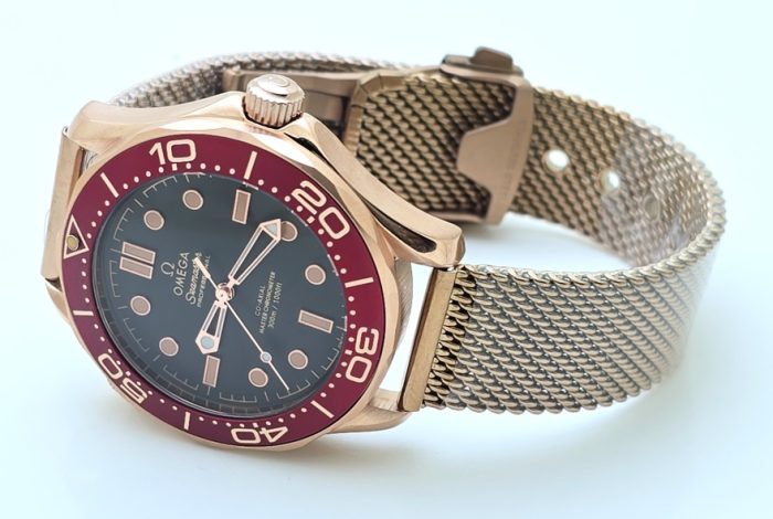 Omega Seamaster Diver Bronze Gold Burgundy Swiss Automatic Watch - Image 6