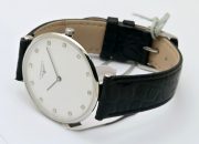 Longines La Grande Classique Ultra Slim Diamond Mark Steel Leather Strap Watch - Image 6