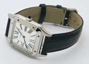 Cartier Santos Dumont Steel White Small Leather Strap Watch - Image 3