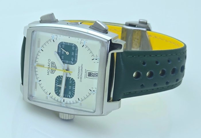 Tag Heuer Monaco Caliber 12 Green Chronograph Watch - Image 5