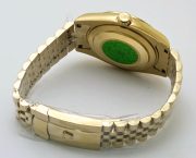 Rolex Date Just Green Dial Stick Mark Gold Swiss Automatic Watch - Image 6