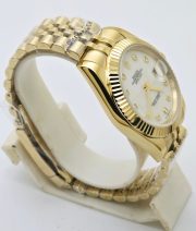 Rolex Date Just Mother Of Pearl White Golden Swiss Automatic Watch - Image 4