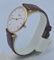Longines La Grande Classique Ultra Slim Roman Mark Gold Leather Strap Watch - Image 4