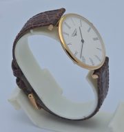 Longines La Grande Classique Ultra Slim Roman Mark Gold Leather Strap Watch - Image 5