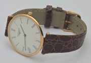 Longines La Grande Classique Ultra Slim Roman Mark Gold Leather Strap Watch - Image 6