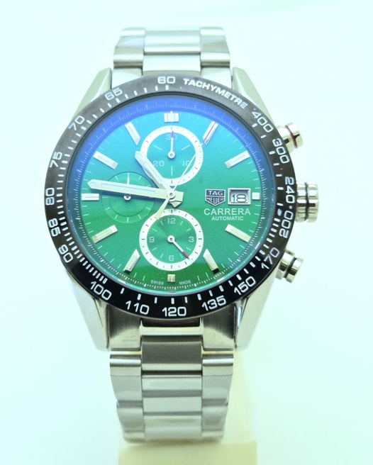 231025B12 Tag Heuer Carrera Calibre Date Green Steel Watch - Image 3
