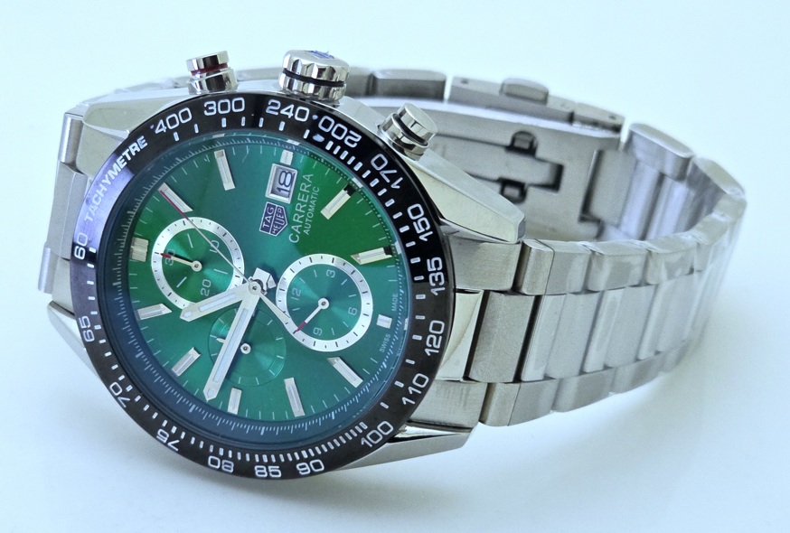 231025B12345 Tag Heuer Carrera Calibre Date Green Steel Watch - Image 6