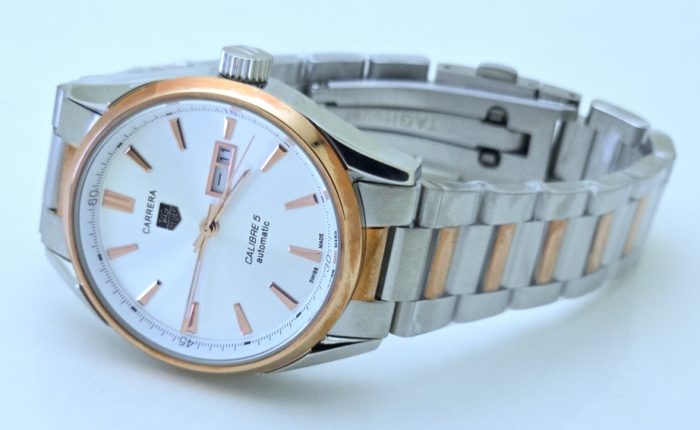 Tag Heuer Carrera Calibre 5 White Day-Date Dual Tone Swiss Automatic Watch - Image 6