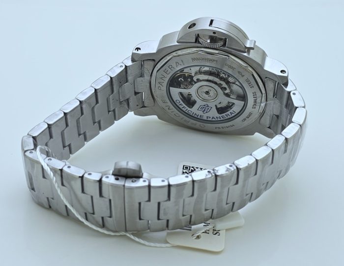Panerai Marina Smokey Blue Steel Swiss Automatic Watch - Image 7