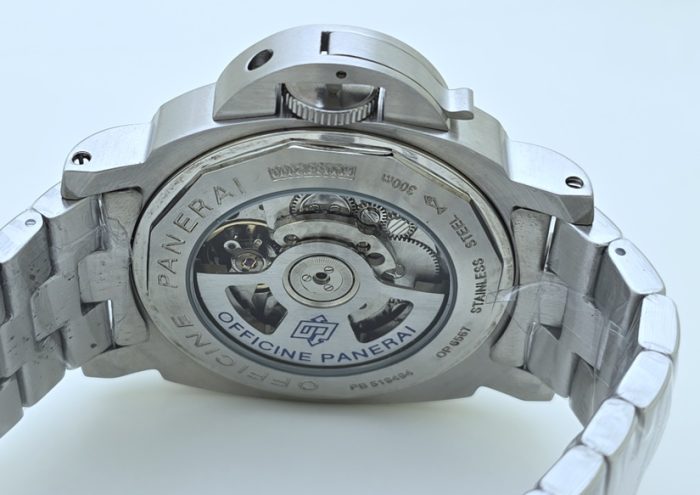 Panerai Marina Smokey Blue Steel Swiss Automatic Watch - Image 8