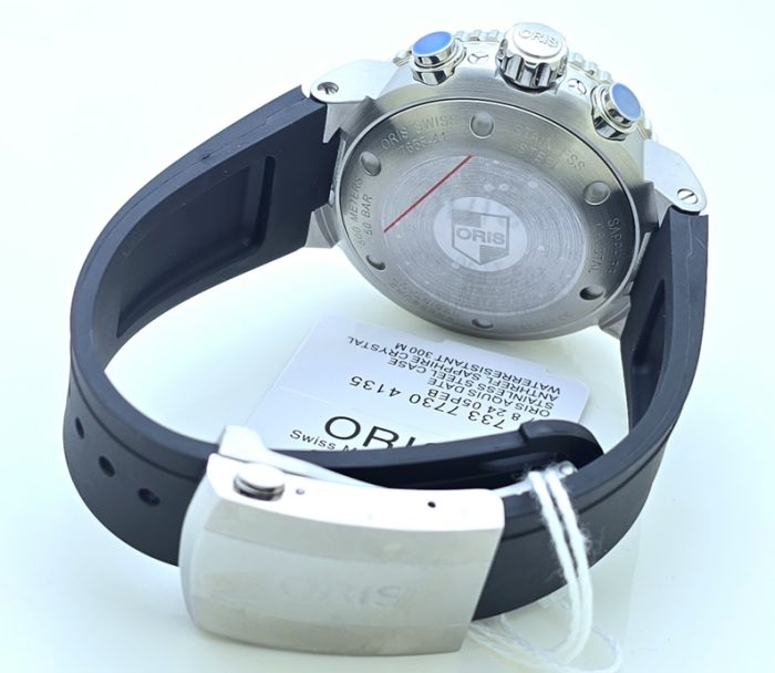 Oris Aquis Chronograph Depth Gauge Black Rubber Strap Watch - Image 7