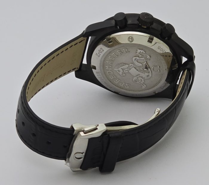 Omega Speedmaster Dark Side of the Moon Black Leather Strap Watch - Image 6