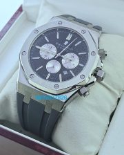 Audemars Piguet Chronometer Steel Black Rubber Strap Watch