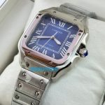 Cartier Santos 100 Steel Blue Swiss Automatic Ladies Watch