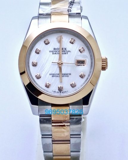 Rolex Date Just Diamond Mark Mother Of Pearl Replica Watches