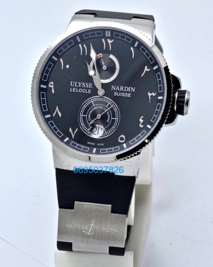 Ulysse Nardin Maxi Marine Chronometer Eastern Arabic Numerals Black Steel Swiss Automatic Watch