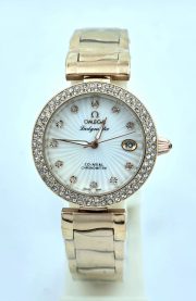 Omega Ladymatic Nicole Kidman White Rolse Gold Ladies Watch - Image 3