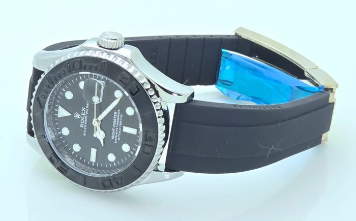 Rolex Yacht Master Steel Black Rubber Strap Swiss Automatic Watch - Image 5