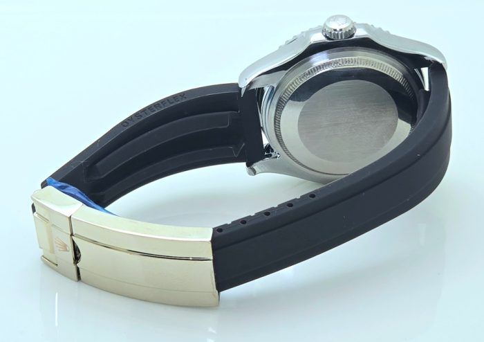 Rolex Yacht Master Steel Black Rubber Strap Swiss Automatic Watch - Image 6