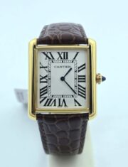 Cartier Tank Solo Gold Leather Strap Watch - Image 3