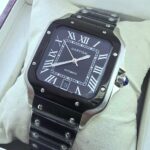 Copy Cartier Santos De Black PVD Watches
