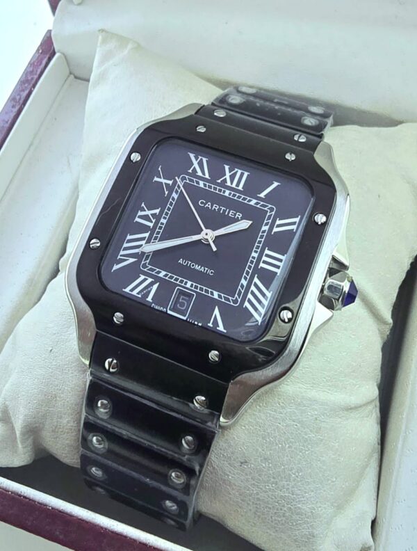 Copy Cartier Santos De Black PVD Watches