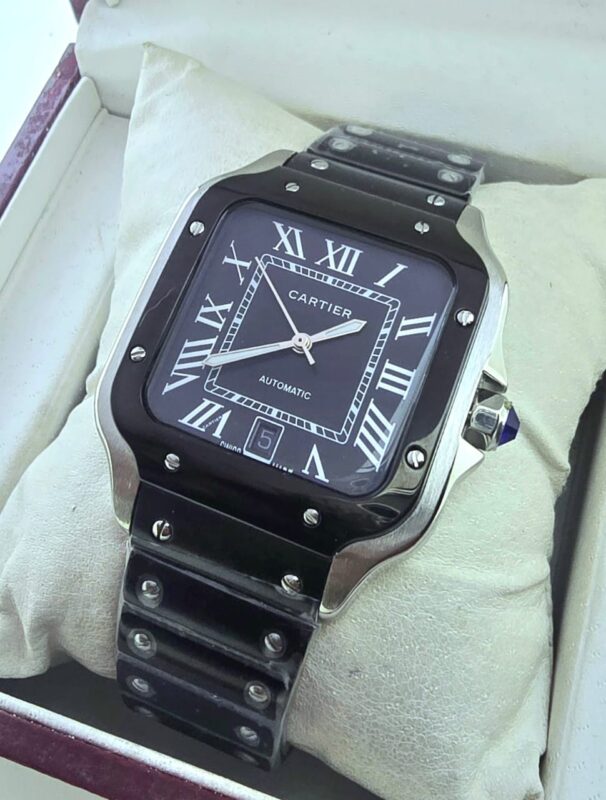 Copy Cartier Santos De Black PVD Watches