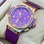 Hublot Big Bang Purple Rubber Strap Ladies Watch