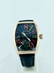 Franck Muller Crazy Color Dreams Black Rose Gold Leather Strap Steel Swiss Automatic Watch - Image 3