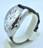 Franck Muller Crazy Color Dreams Leather Strap Steel Swiss Automatic Watch - Image 4