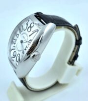 Franck Muller Crazy Hours White Leather Strap Swiss Automatic Watch - Image 4
