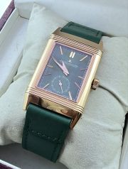 Jaeger Le Coultre Grande Reverso London Flagship Rose Gold Green Watch