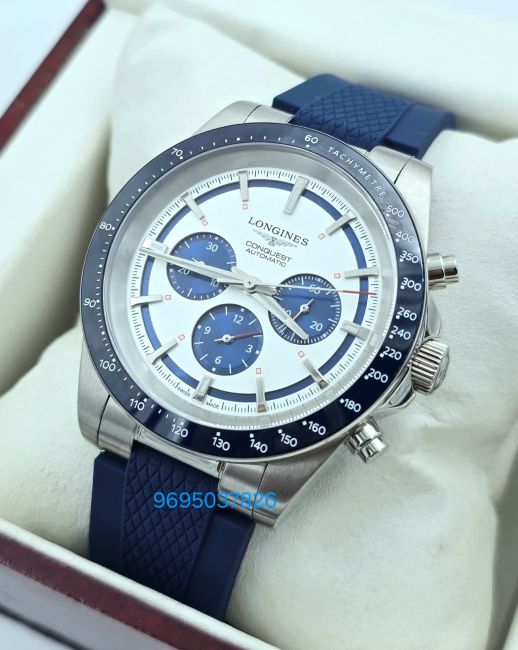 longines-conquest-chronograph-blue-first-copy-watch (1) Longines Conquest Chronograph Blue First Copy Watch