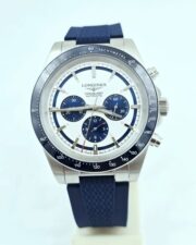 Longines Conquest Chronograph Blue Rubber Strap Swiss Automatic Watch - Image 3