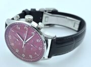 I W C Portugieser Chronograph Red Black Leather Strap Swiss Automatic Watch - Image 6