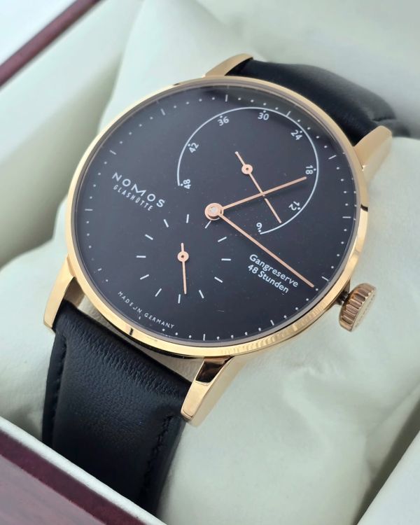 Nomos Glashutte LAMBDA Gangreserve 84 Stunden Steel Power Reserve Swiss Automatic Watch