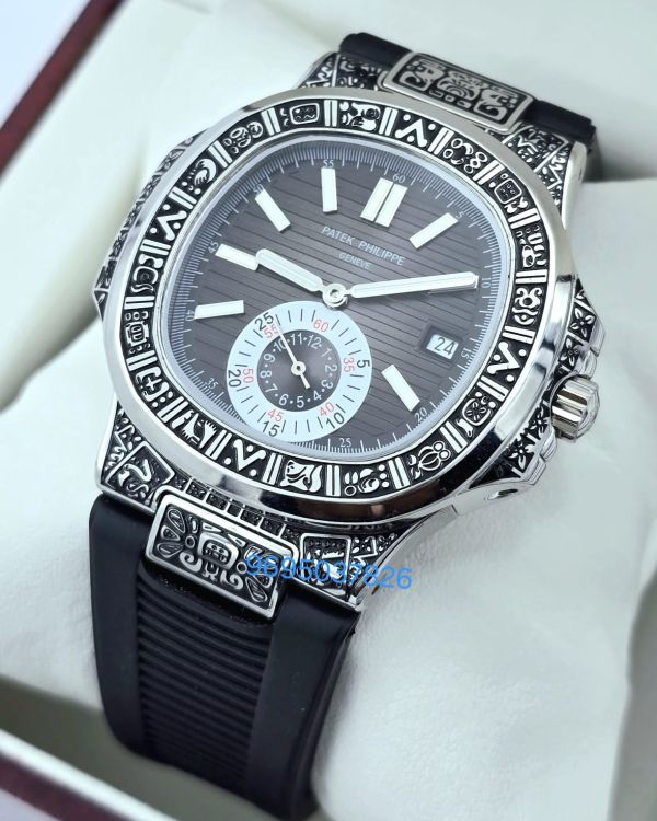 Patek Philippe Nautilus Hand Engraved Mayan/Aztec