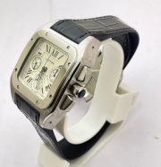 Cartier Santos 100 Swiss ETA Valjoux 7750 Steel Watch - Image 3
