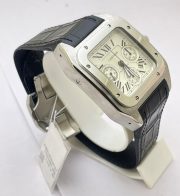 Cartier Santos 100 Swiss ETA Valjoux 7750 Steel Watch - Image 4