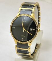 Rado Jubile Diamond Bezel Gold Black Bracelet Watch - Image 3