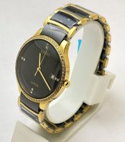 Rado Jubile Diamond Bezel Gold Black Bracelet Watch - Image 4