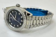 Rolex Day-Date Diamond Bezel Blue Steel Swiss Automatic Watch - Image 5